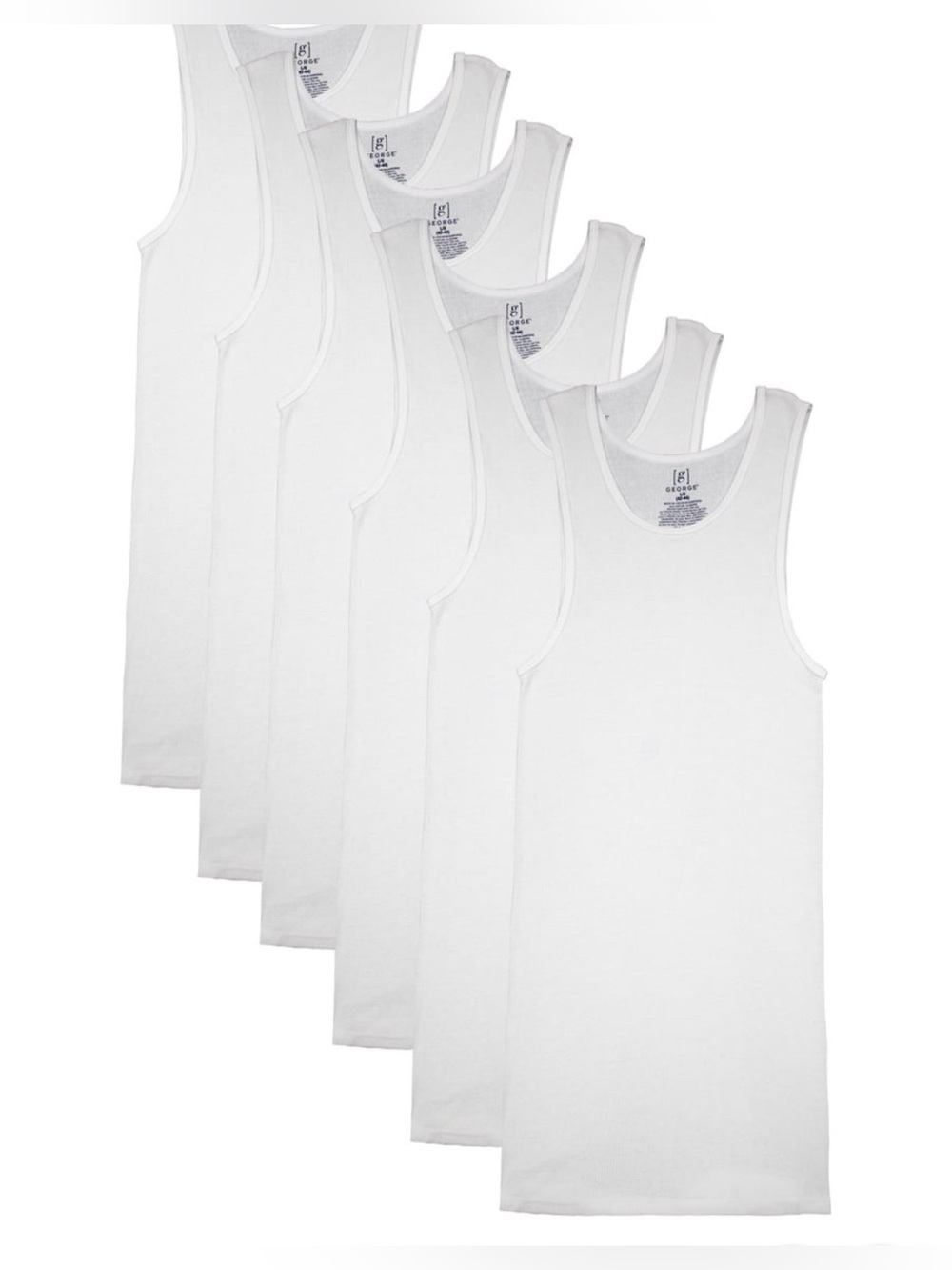 George Men’s A-Shirts, 6 Pack